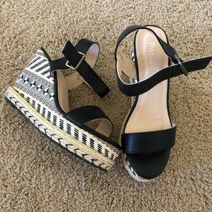 Black platform sandals